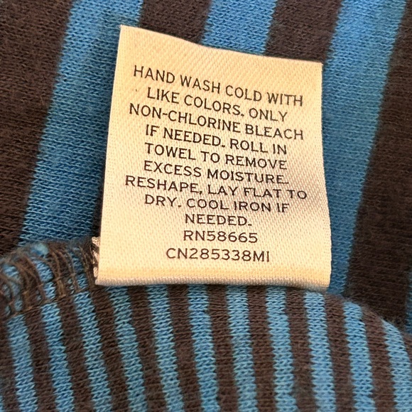 Caslon Women’s Size Large Cotton Knit Blue Stripe  One Button relaxed fit Blazer - Picture 8 of 8